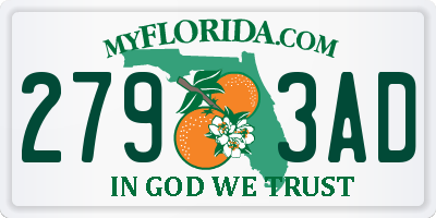 FL license plate 2793AD