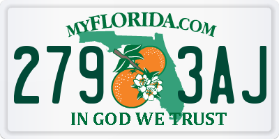 FL license plate 2793AJ