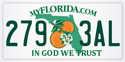 FL license plate 2793AL