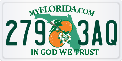 FL license plate 2793AQ