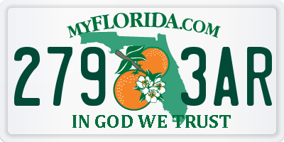 FL license plate 2793AR