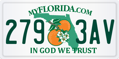 FL license plate 2793AV