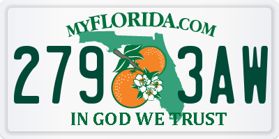 FL license plate 2793AW