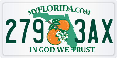 FL license plate 2793AX