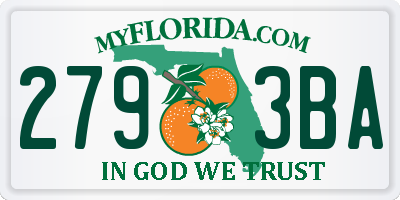 FL license plate 2793BA