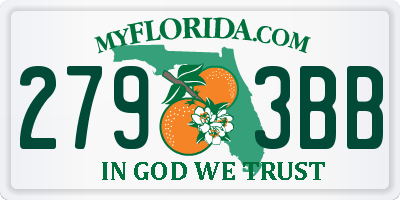 FL license plate 2793BB
