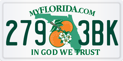 FL license plate 2793BK