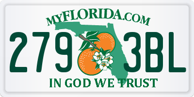 FL license plate 2793BL
