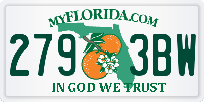 FL license plate 2793BW