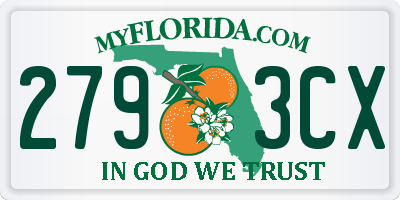 FL license plate 2793CX