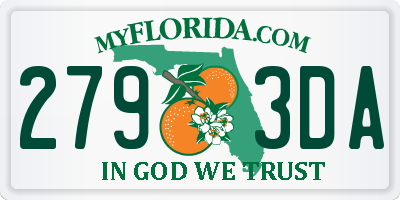 FL license plate 2793DA