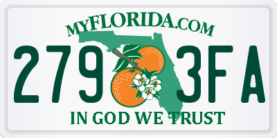 FL license plate 2793FA