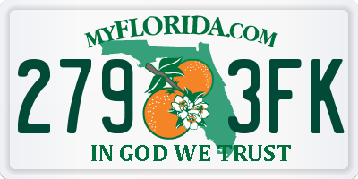 FL license plate 2793FK
