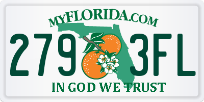 FL license plate 2793FL