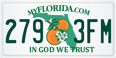 FL license plate 2793FM