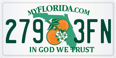 FL license plate 2793FN