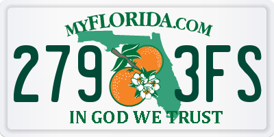 FL license plate 2793FS