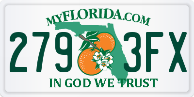 FL license plate 2793FX