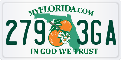 FL license plate 2793GA