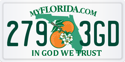 FL license plate 2793GD