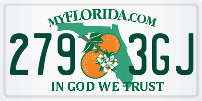FL license plate 2793GJ