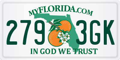 FL license plate 2793GK