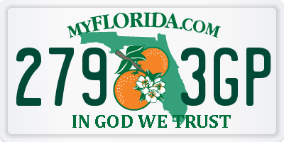 FL license plate 2793GP