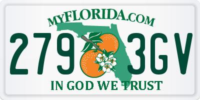 FL license plate 2793GV