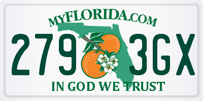 FL license plate 2793GX