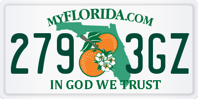 FL license plate 2793GZ