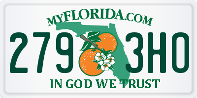FL license plate 2793HO