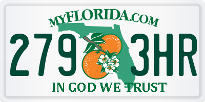 FL license plate 2793HR
