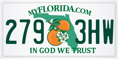 FL license plate 2793HW