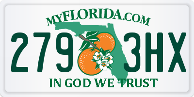 FL license plate 2793HX