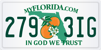 FL license plate 2793IG