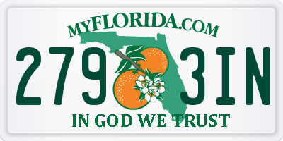 FL license plate 2793IN
