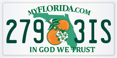 FL license plate 2793IS