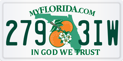 FL license plate 2793IW