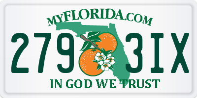 FL license plate 2793IX