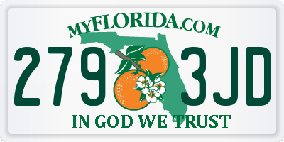 FL license plate 2793JD