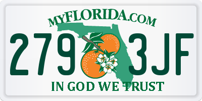 FL license plate 2793JF