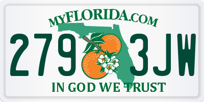 FL license plate 2793JW