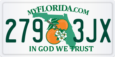 FL license plate 2793JX