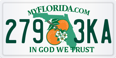 FL license plate 2793KA