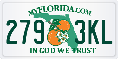 FL license plate 2793KL