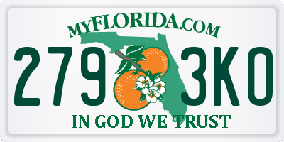 FL license plate 2793KO