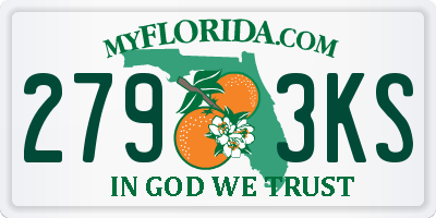 FL license plate 2793KS