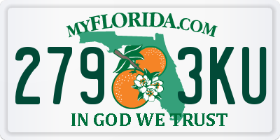 FL license plate 2793KU