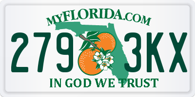FL license plate 2793KX