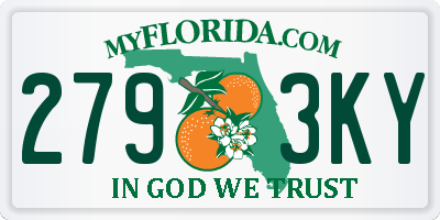 FL license plate 2793KY
